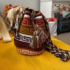 Mochila Wayuu, 100% Handmade, made in Colombia. Brown Tones Color - Adult Size
